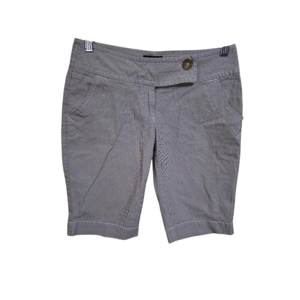 The Limited Drew Fit Bermuda Shorts Pinstripe Gray Size 2